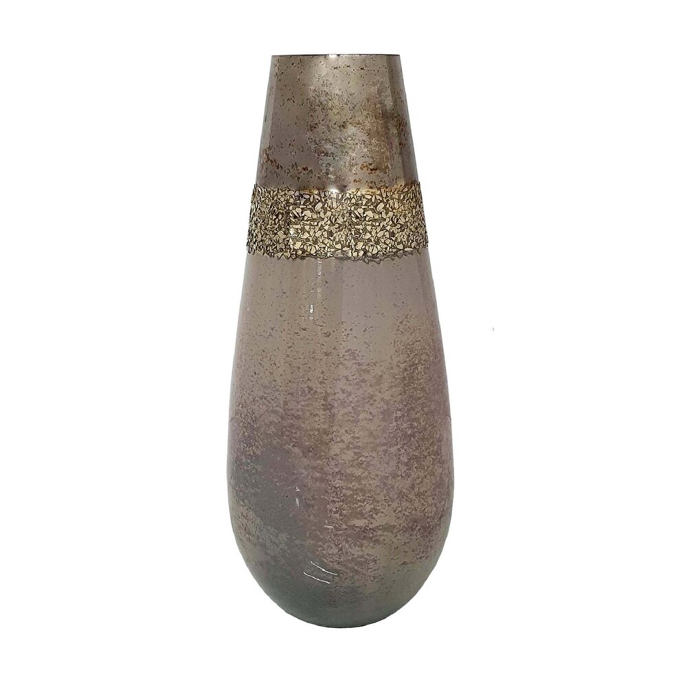 A B Home Giselle Glass Vase   Gold/Grey