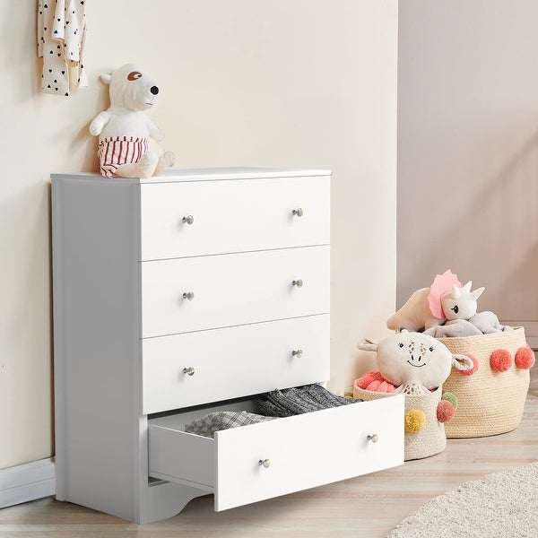 4 Drawer Dresser for Bedroom Chest of Drawers with Wooden Top Tall Storage Cabinet Nightstand for Living Room， - as picture - - 37668695