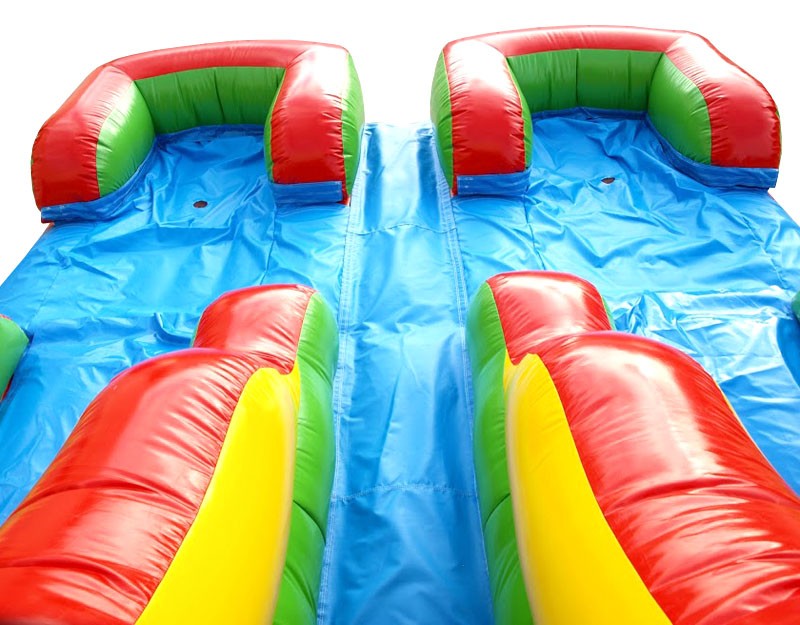 TentandTable Commercial Inflatable Water Slide, Rainbow Double Lane with Blower, 13'