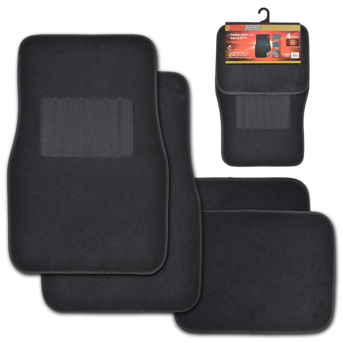 Motor Trend Permium Carpet Car Floor Mats - 4 Pieces Thick Carpet Cushion Mat