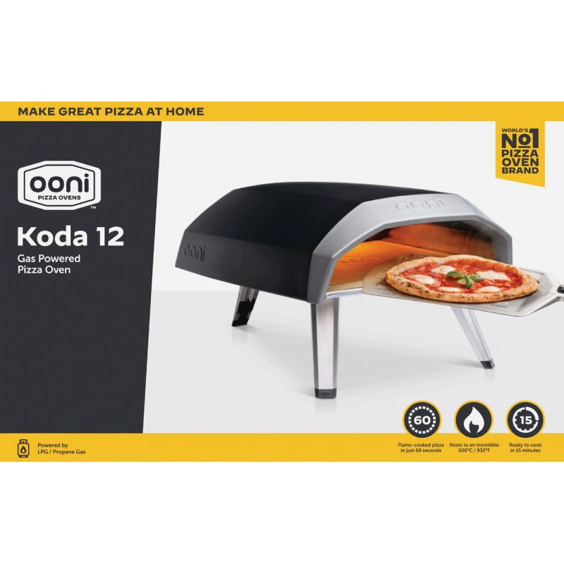 Ooni Koda 12 Gas-Powered Pizza Oven Blackamp Silver