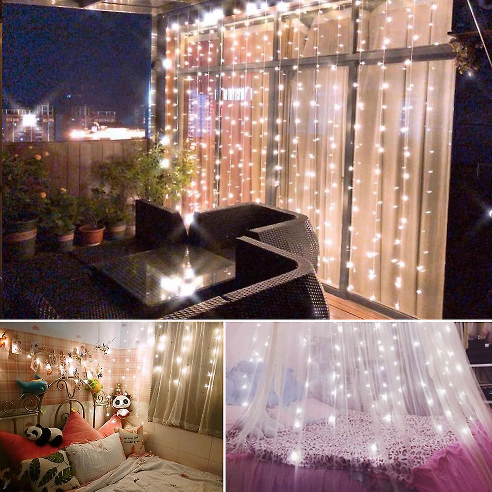 300 Leds Fairy Curtain Light 3 * 3 Meters 12 Strings Window String Lights With Remote Control 6h Timer Ip44 Water-resistant 8 Setting Modes Twinkle Li