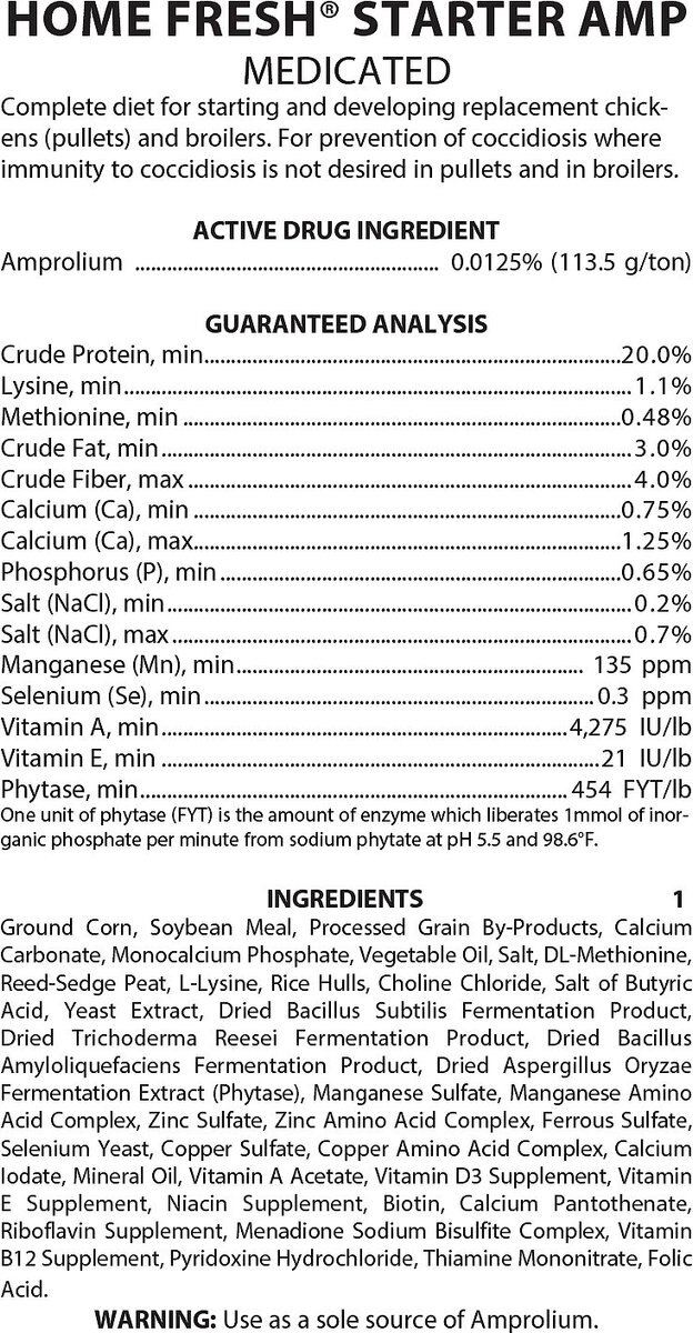 Blue Seal Home Fresh Starter AMP-Medicated Poultry Food， 7-lb bag