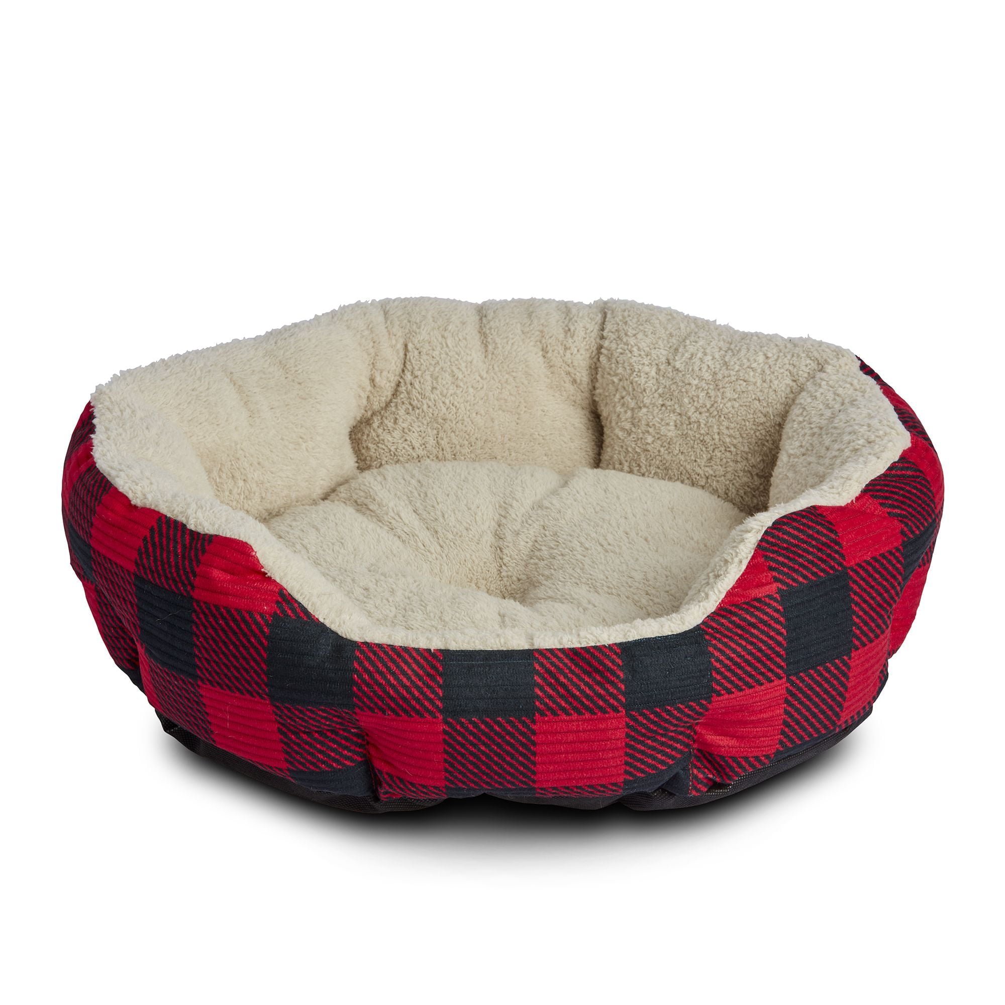 Vibrant Life Cuddler Small Cat / Dog Bed, Red Buffalo Plaid