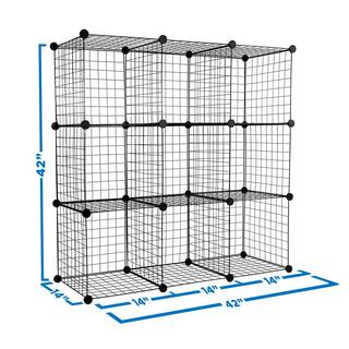 MOUNT-IT! 10-Gal. Wire Storage Cubes 9-Cube Metal Grid Organizer WI-4011