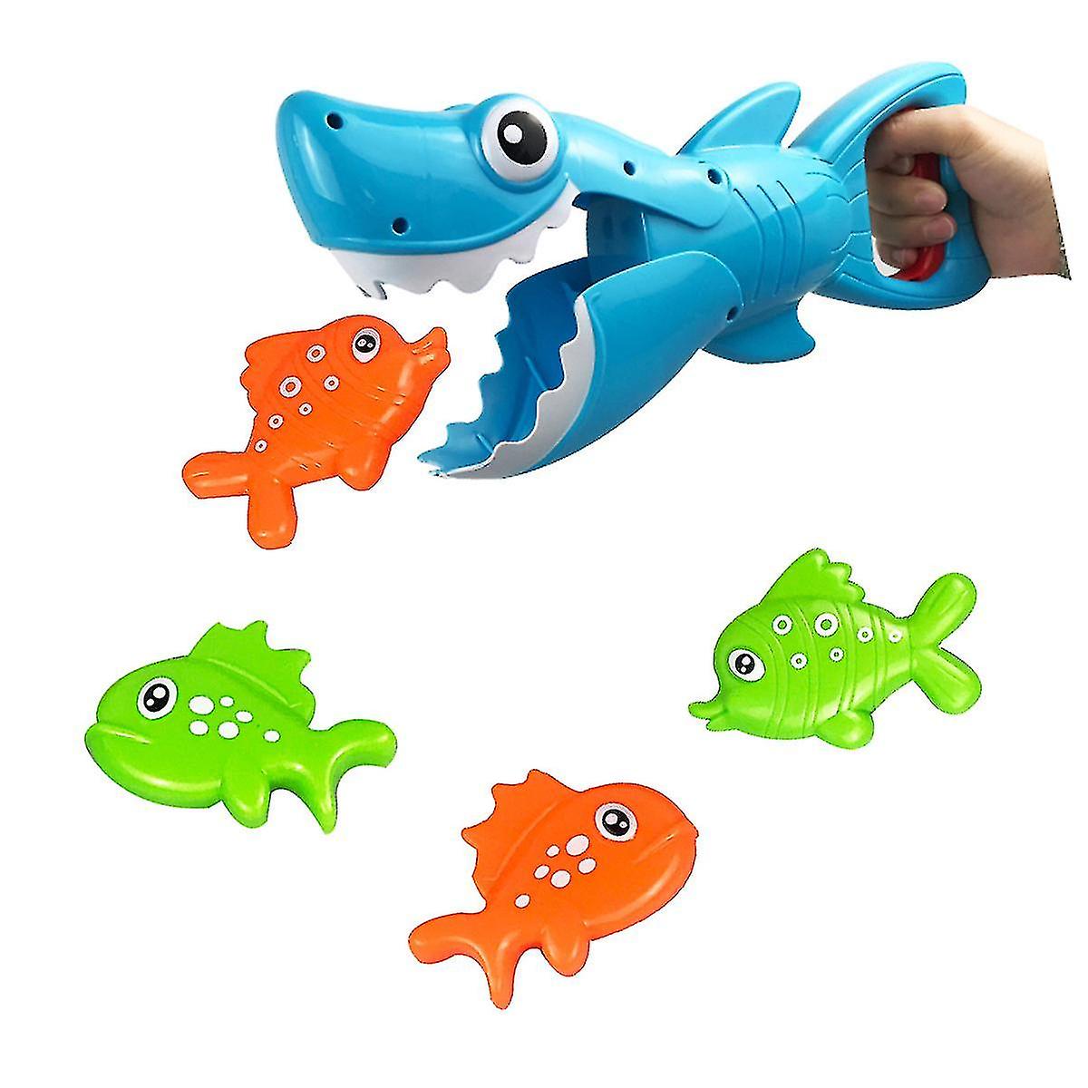 Shark Grabber Baby Bath Toys Upgraded Blue Shark With Teeth Biting Action Bath Toys For Boys Girls Toddlers