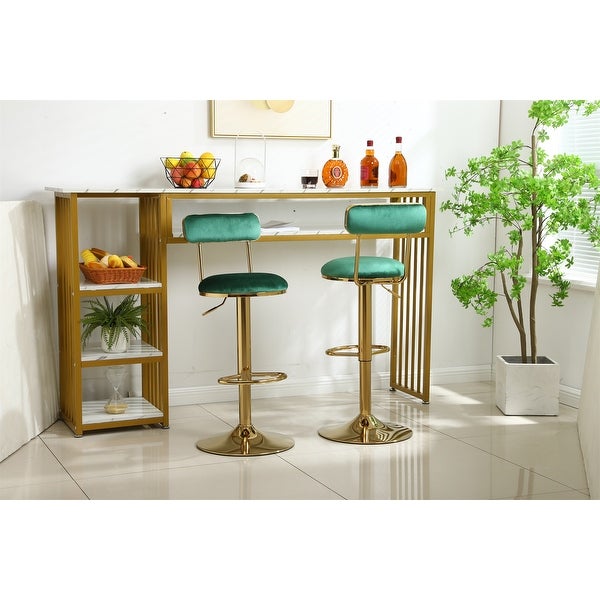 Bar Stools with Back and Footrest Counter Height Dining Chairs (Set of 2) - W16.14