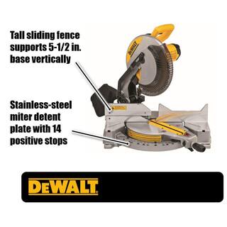 DW 15 Amp Corded 12 in. Compound Single Bevel Miter Saw and Heavy-Duty Work Stand DWS715WDWX725B