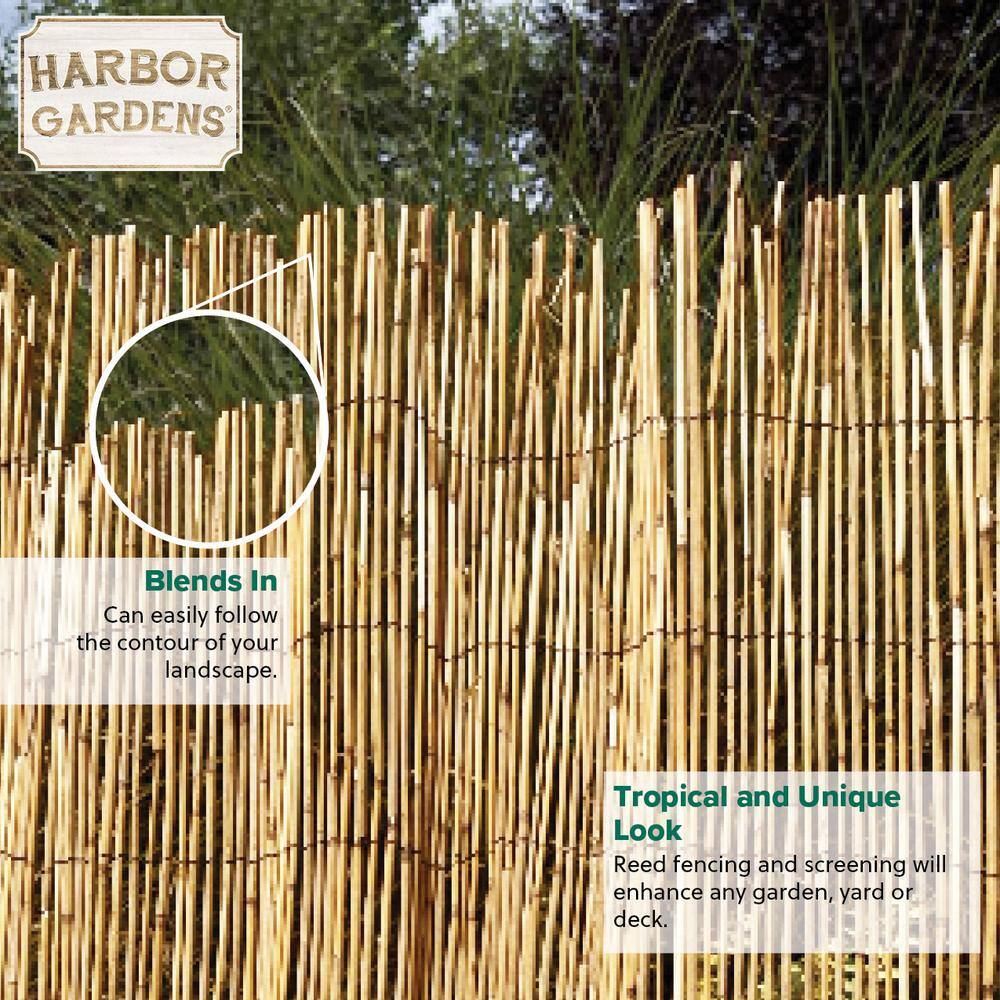 Harbor Gardens 13 ft. L x 5 ft. H Decorative Garden Reed Wood Fencing R645HG