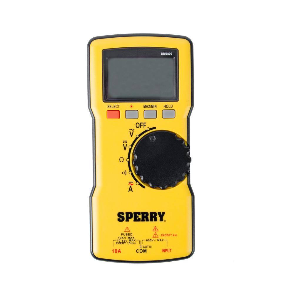 Sperry 600V ACDC Thin Digital Multimeter Autoranging DM6800