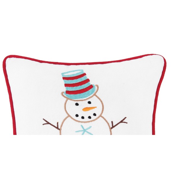 C amp f Home Coastal Snowman Embroidered Throw Pillow