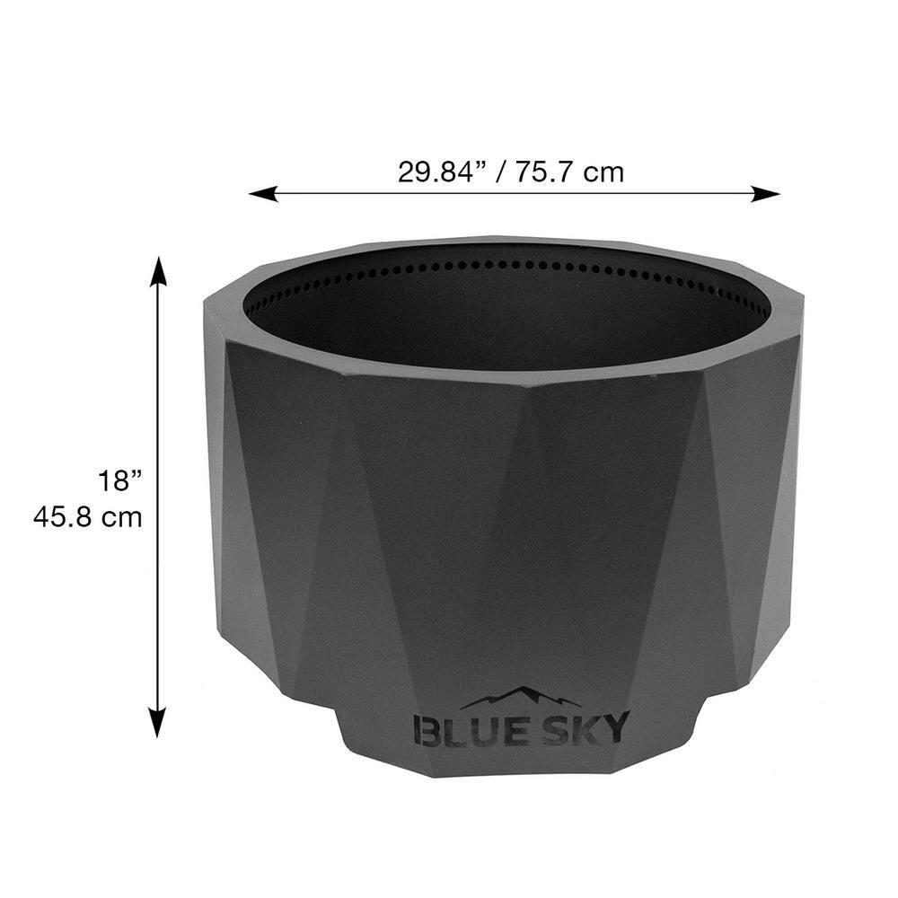 BLUE SKY OUTDOOR LIVING The Mammoth 30 in. x 18 in. Round Steel Wood Patio Smokeless Fire Pit PFP3018