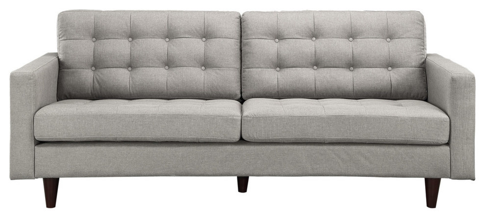 Modern Contemporary Upholstered Sofa  Light Gray Fabric   Transitional   Sofas   by House Bound  Houzz