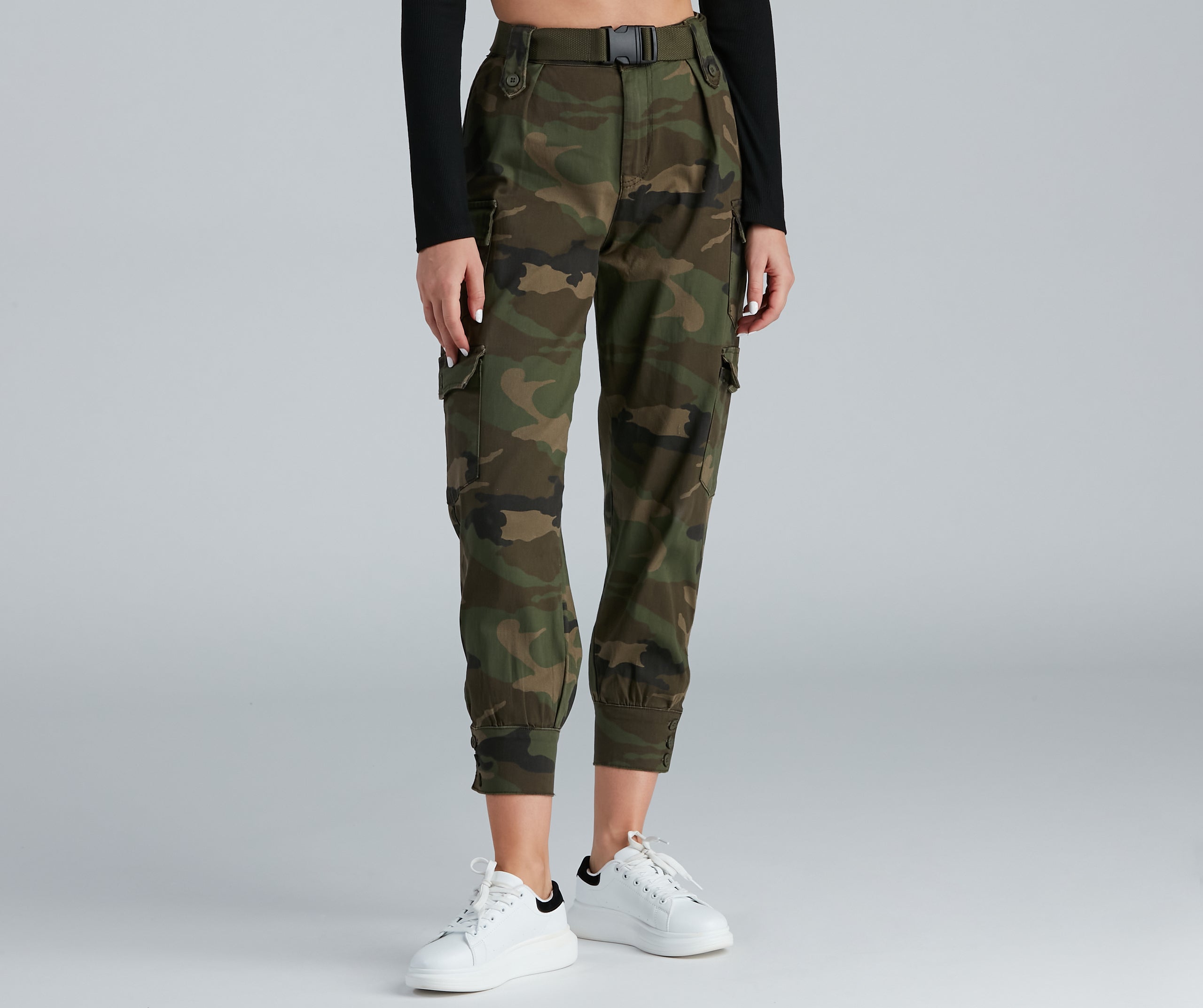 Belted Cargo Joggers