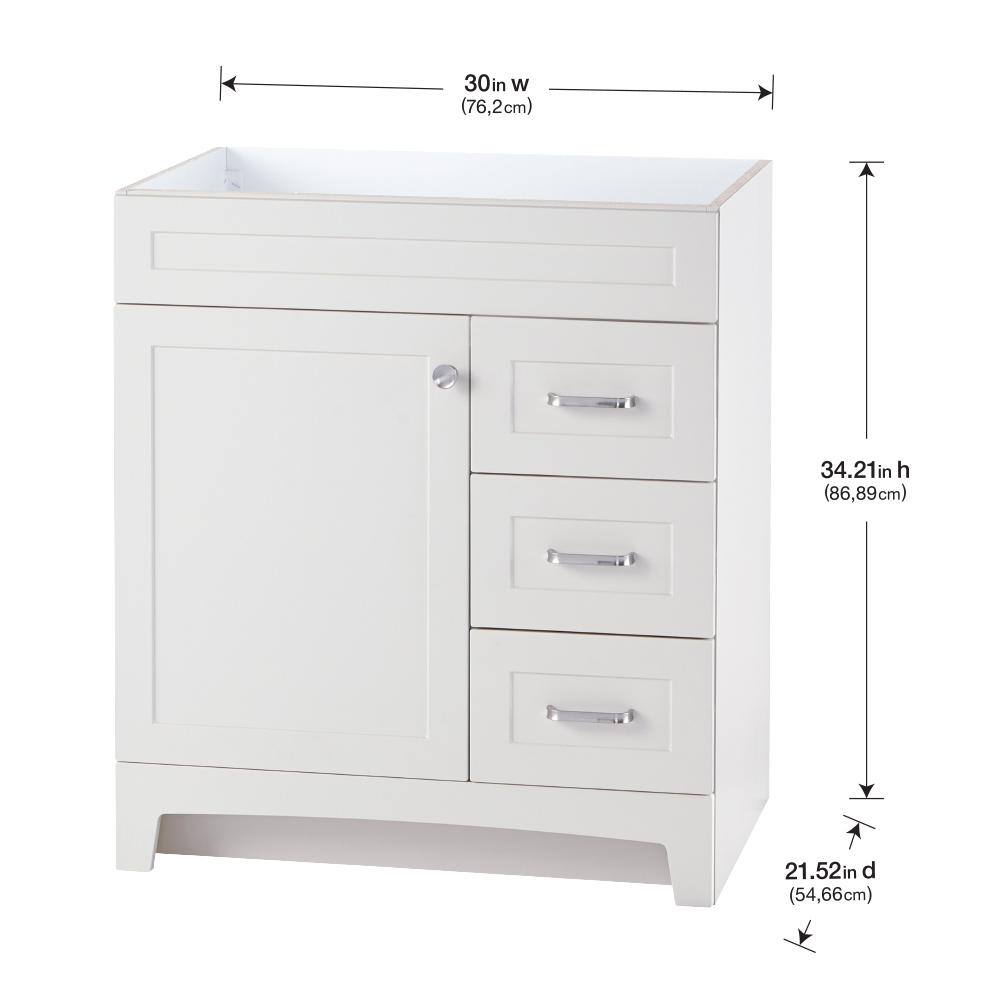 Home Decorators Collection Thornbriar 30 in. W x 21 in. D Bathroom Vanity Cabinet in Polar White TB3021-WH