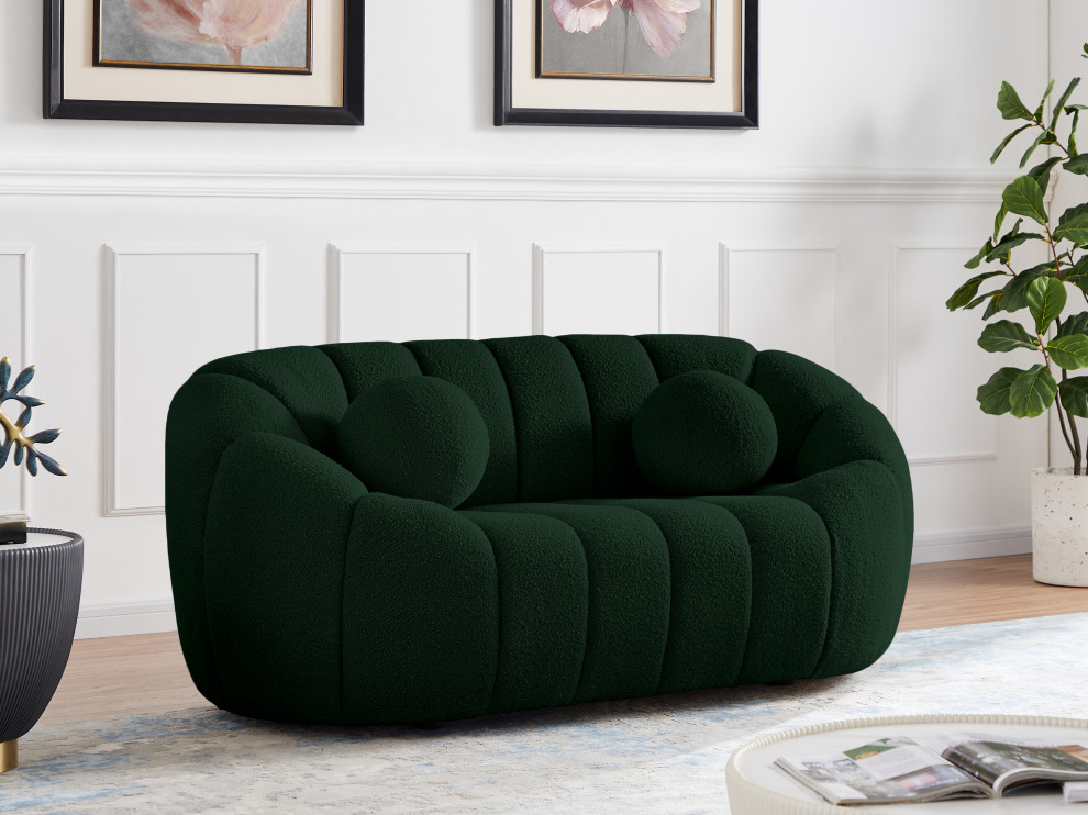 Elijah Boucle Fabric Upholstered Chair   Contemporary   Loveseats   by Meridian Furniture  Houzz