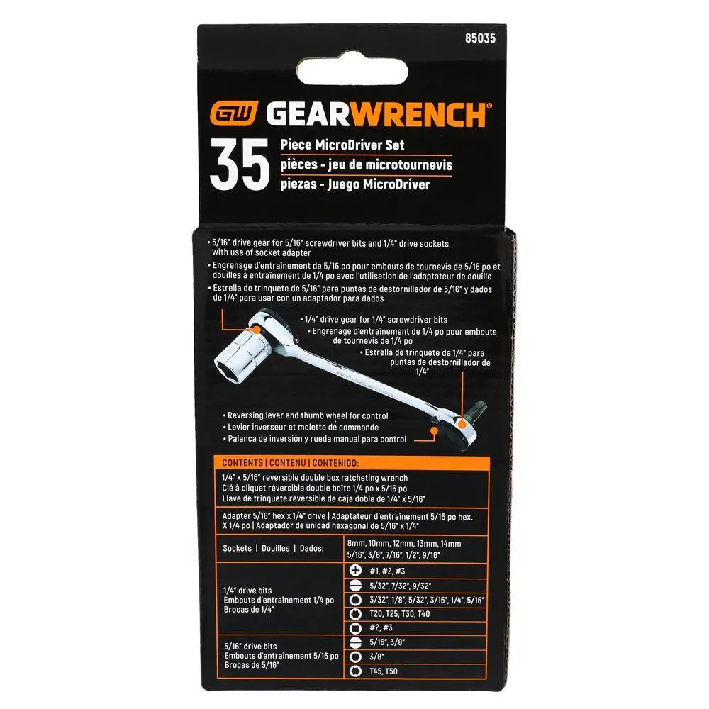 GEARWRENCH 14 in. Drive Micro Driver and Socket Set (35-Piece)