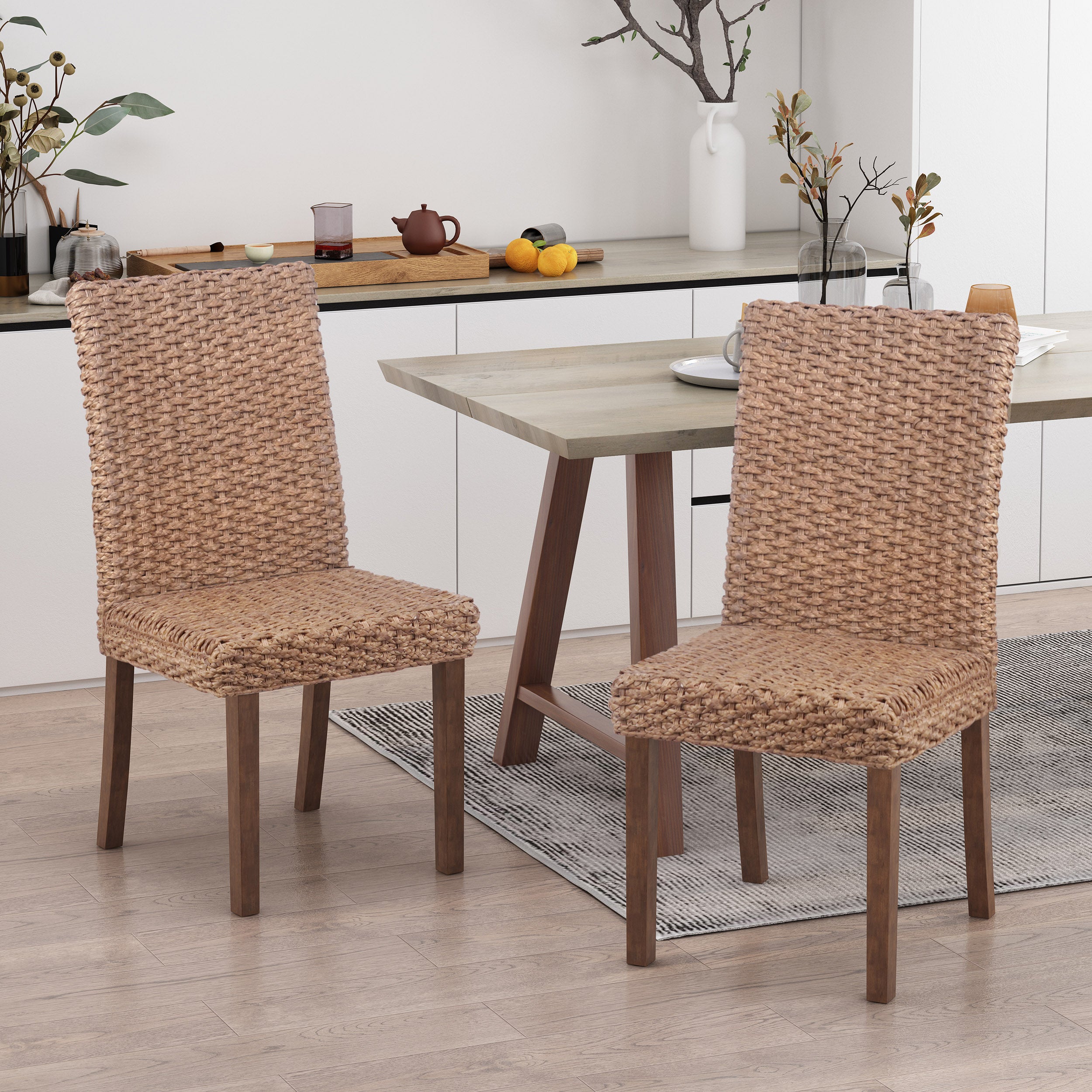 Laryiah Boho Wicker Dining Chair (Set of 2)