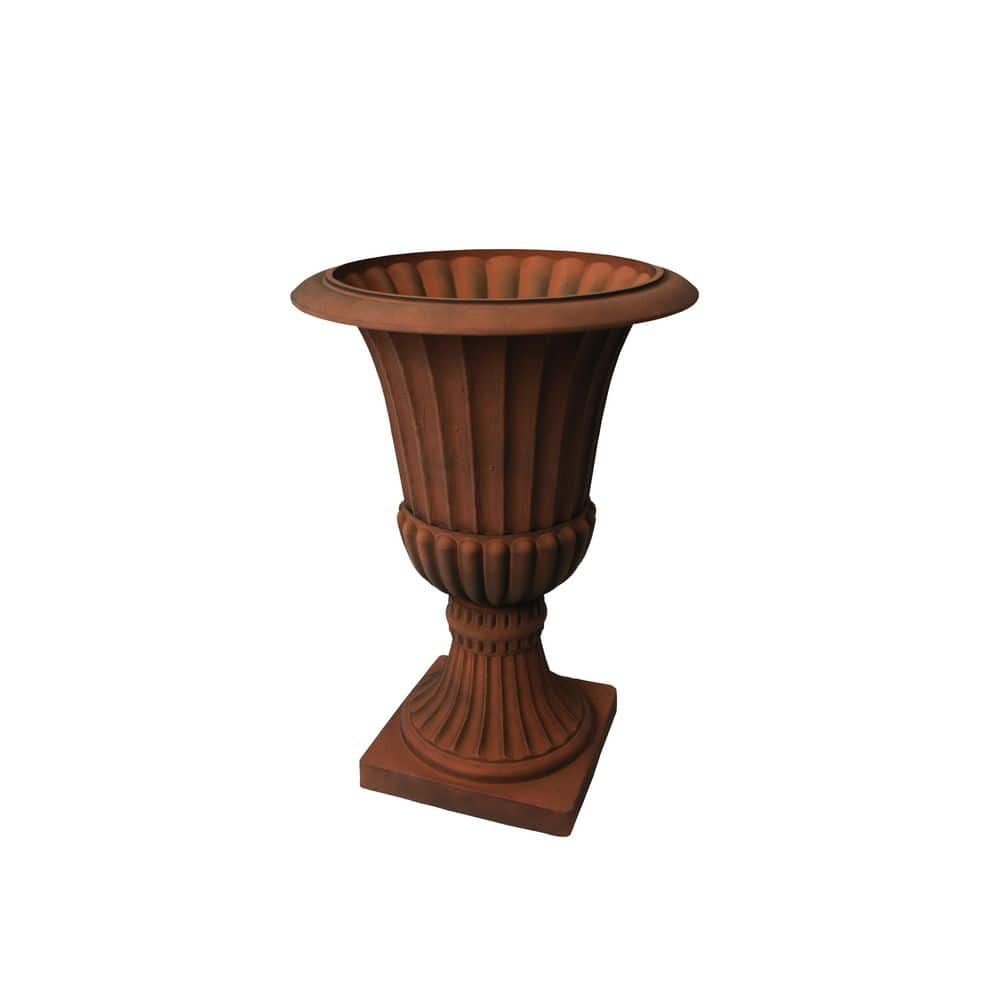 Algreen Acerra 21.25 n. Dia x 30 in. H Resin Rust Urn Planter 42755