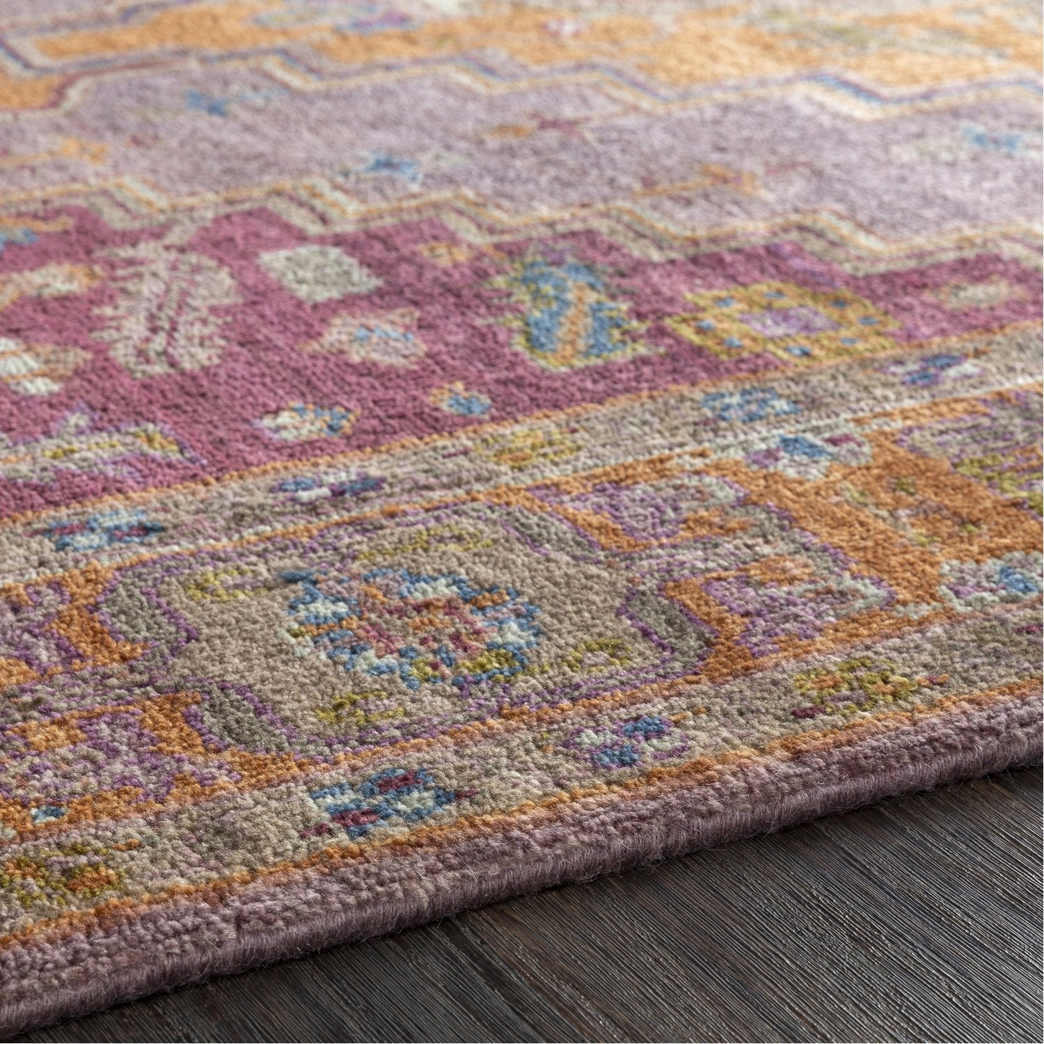 Zeus Rug in Eggplant & Rust