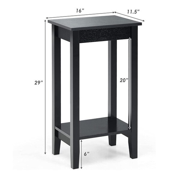 Set of 2 Versatile 2-Tier End Tables with Storage Shelf