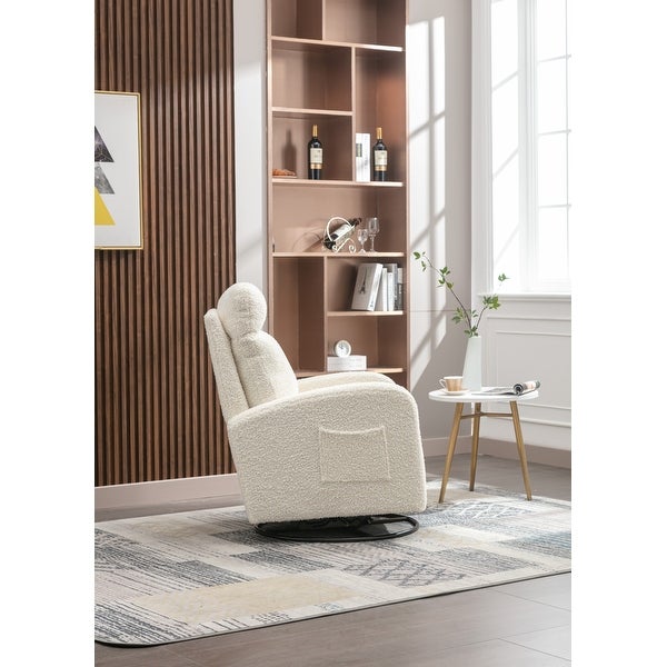 Modern Upholstered Swivel Chair with Left Bag