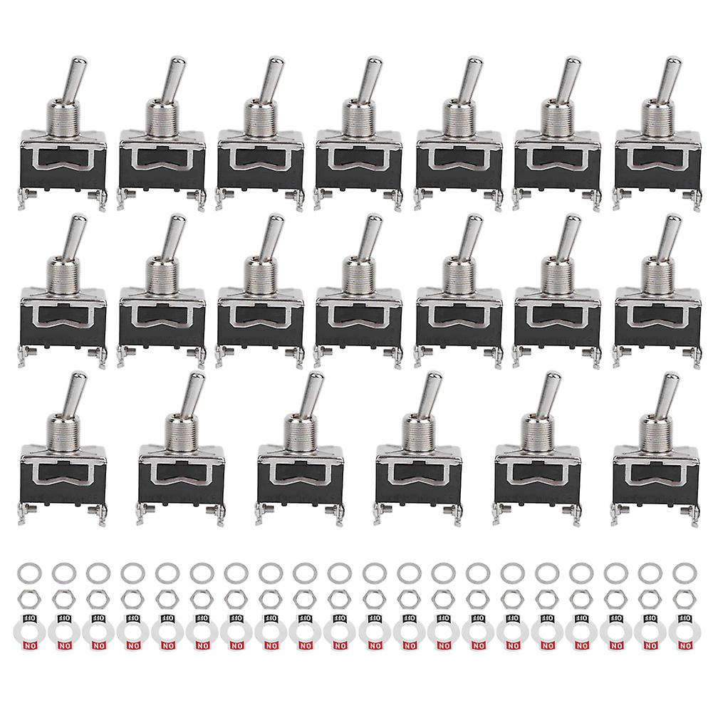 20pcs Berm Led Light Rocker Toggle Switch Onand#8209;off 2 Gears 2pin 15a 250vac Bem1021