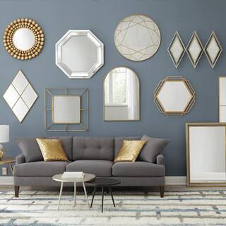 StyleWell Medium Hexagonal Gold Modern Accent Mirror (26 in. H x 27 in. W) 18MJ2374