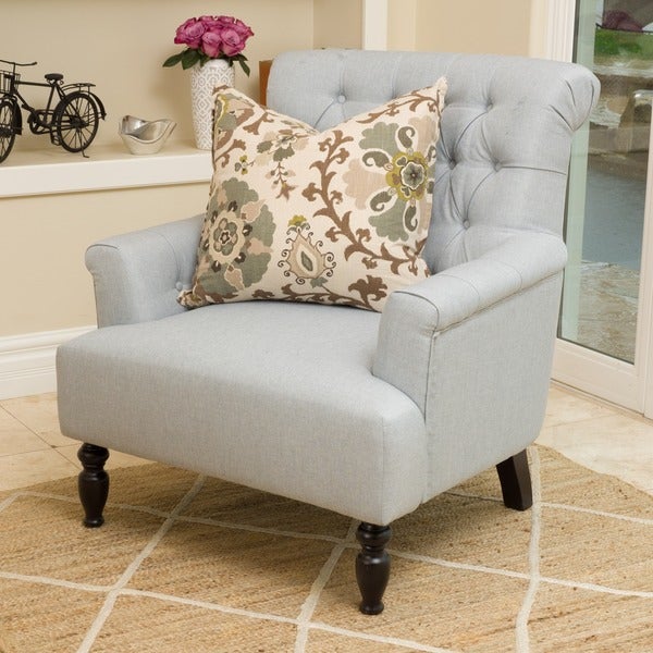 Bernstein Tufted Club Armchair w/ Rolled Backrest by Christopher Knight Home