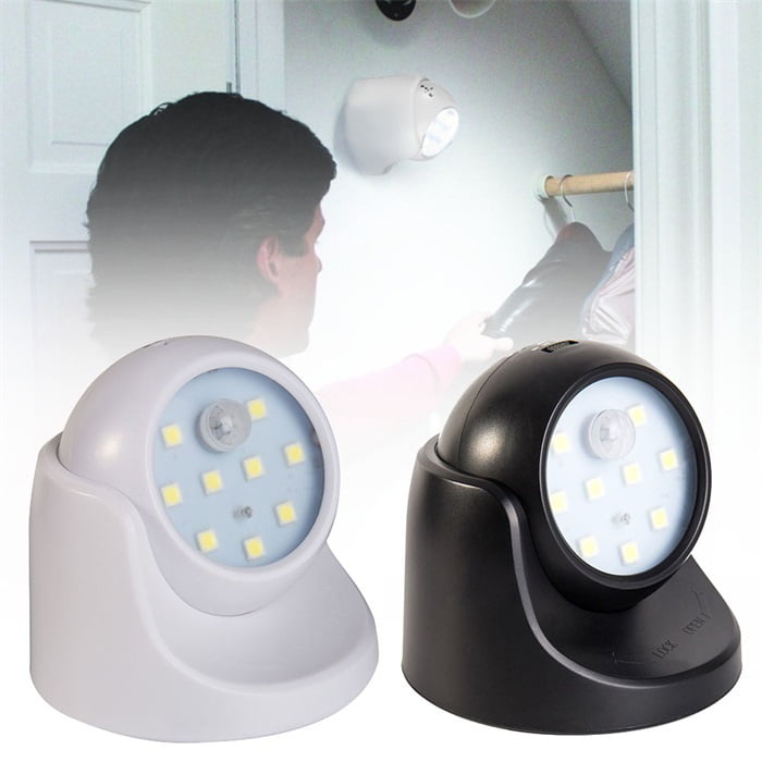 Willstar LED Motion Sensor Security Lights， 10Led Light PIR 360°Rotatable Lamp Night Light Battery Operated Indoor