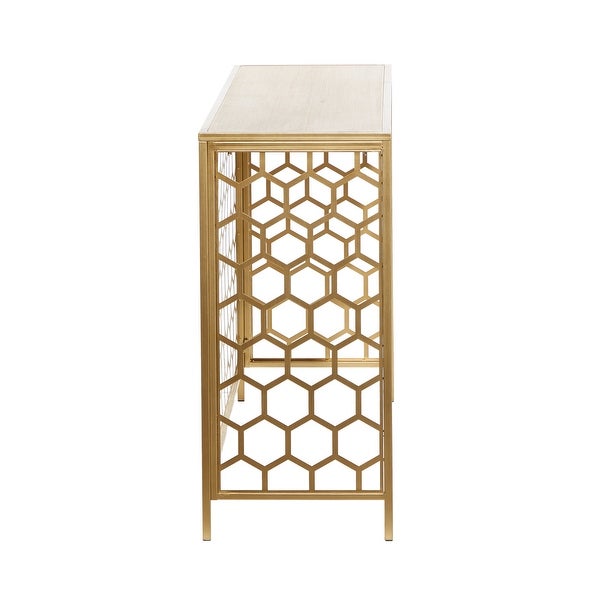 Gold Iron Contemporary Console Table 30 x 42 x 14 - 42 x 14 x 30