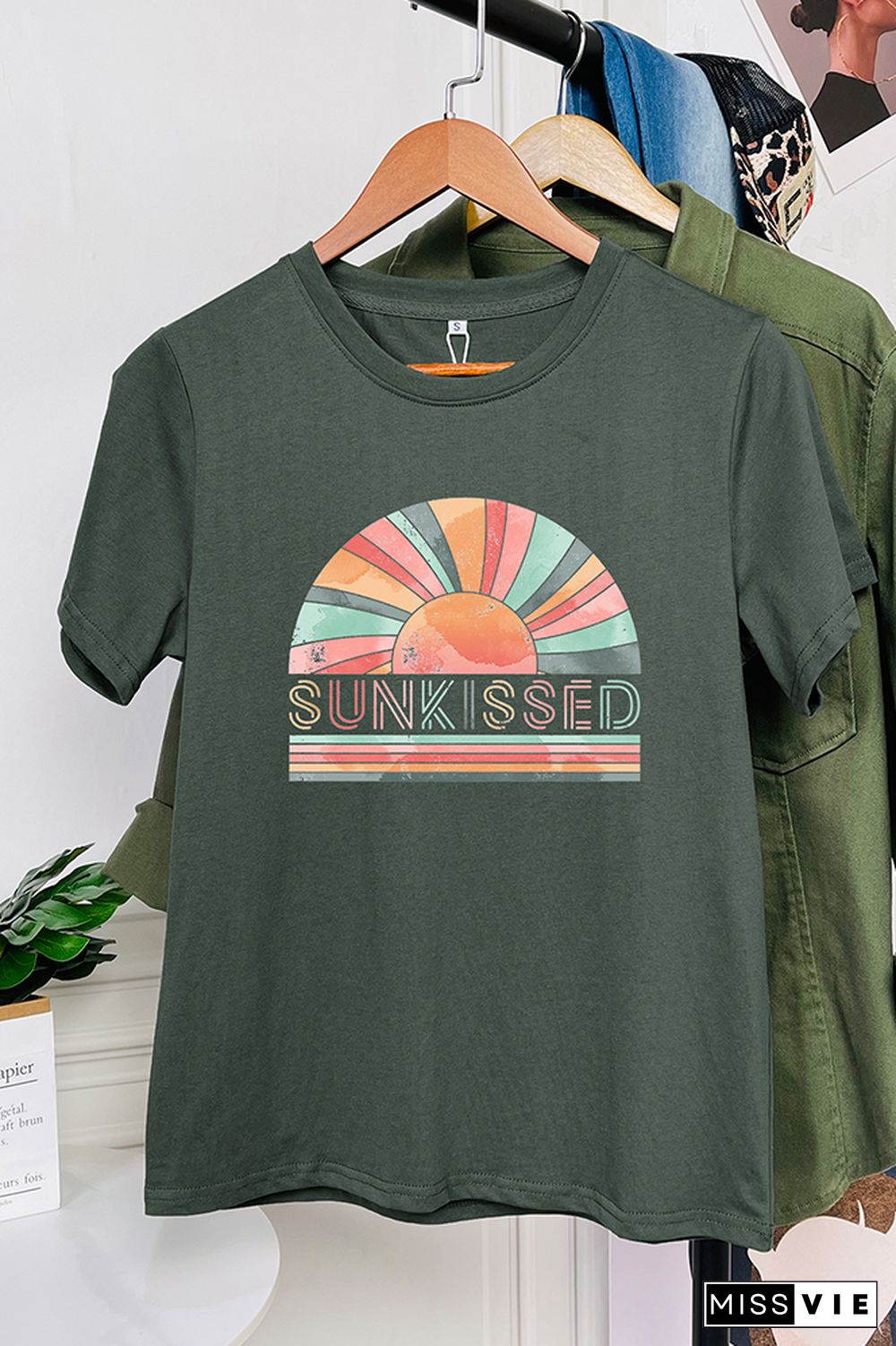 Rainbow Sunkissed Sleeve Graphic Tee Wholesale