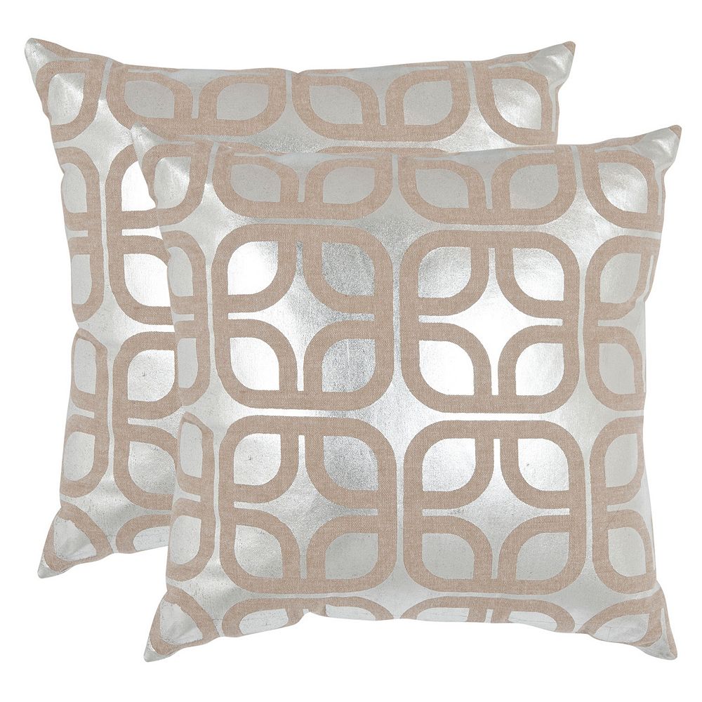 Safavieh Geometric 2-piece Linen Throw Pillow Set