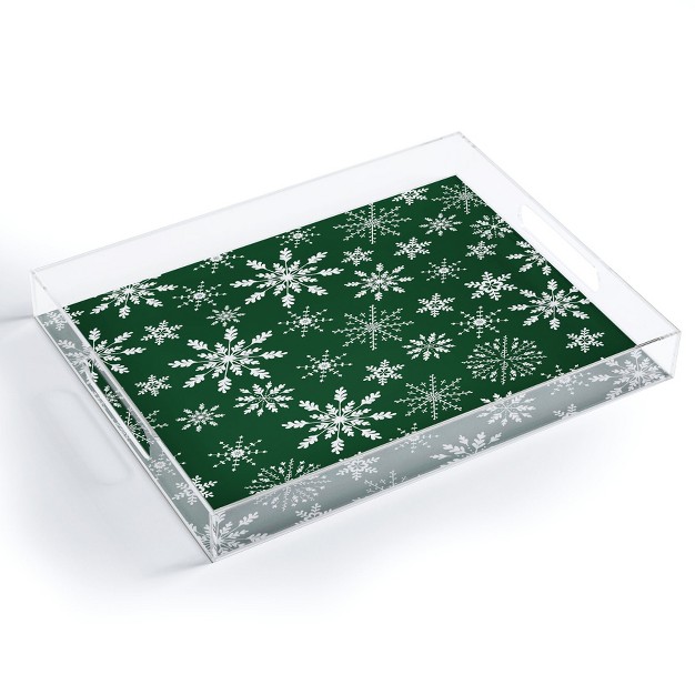 Iveta Abolina Silent Night Green Acrylic Tray Deny Designs