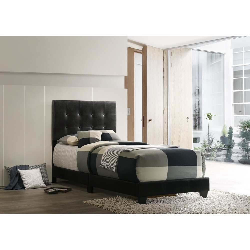 Caldwell Faux Leather Tufted Bed