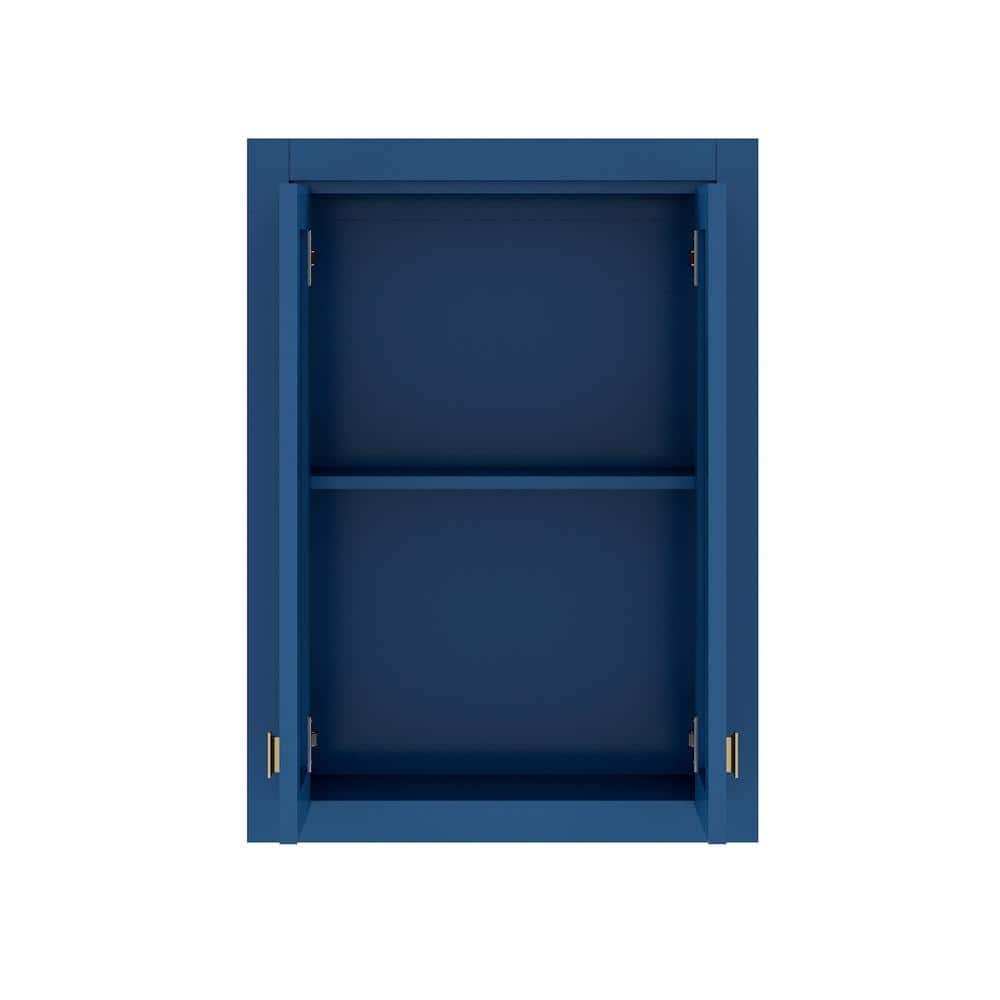 Water Creation Madison 24 in W x 33 in H x 8 in D Monarch Blue Bathroom Storage Wall Cabinet