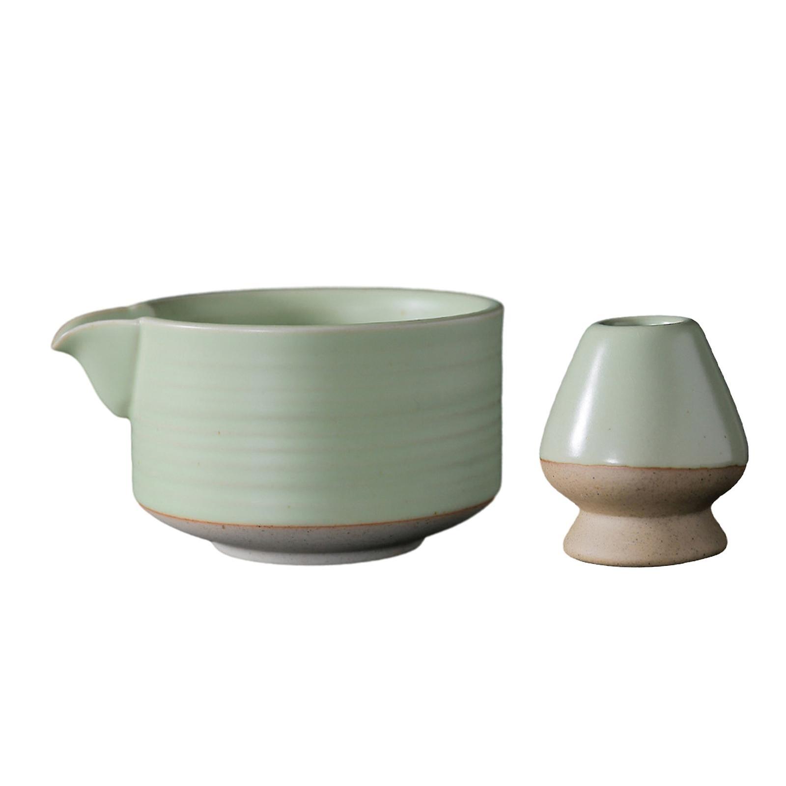 Traditional Matcha Set Japanese Ceramic Matcha Bowl For Family Beverage Gift Light Green