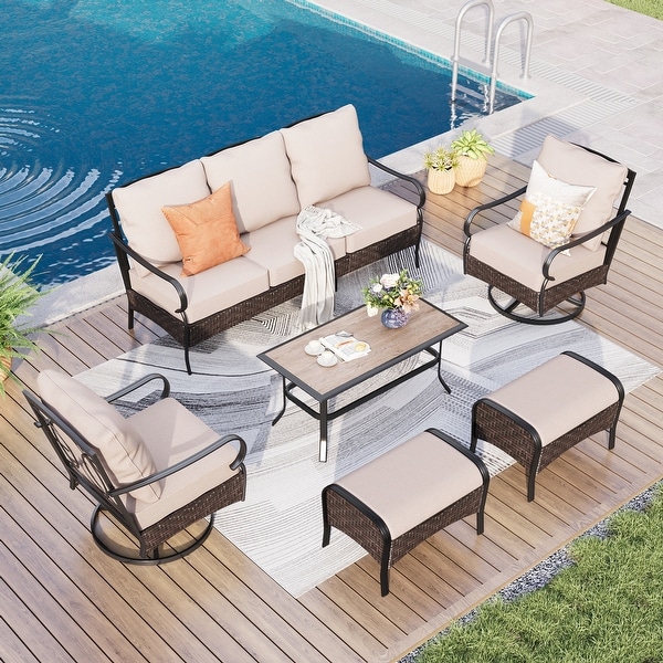 MAISON ARTS Extra Large 6 PCS Outdoor Patio Furniture Set