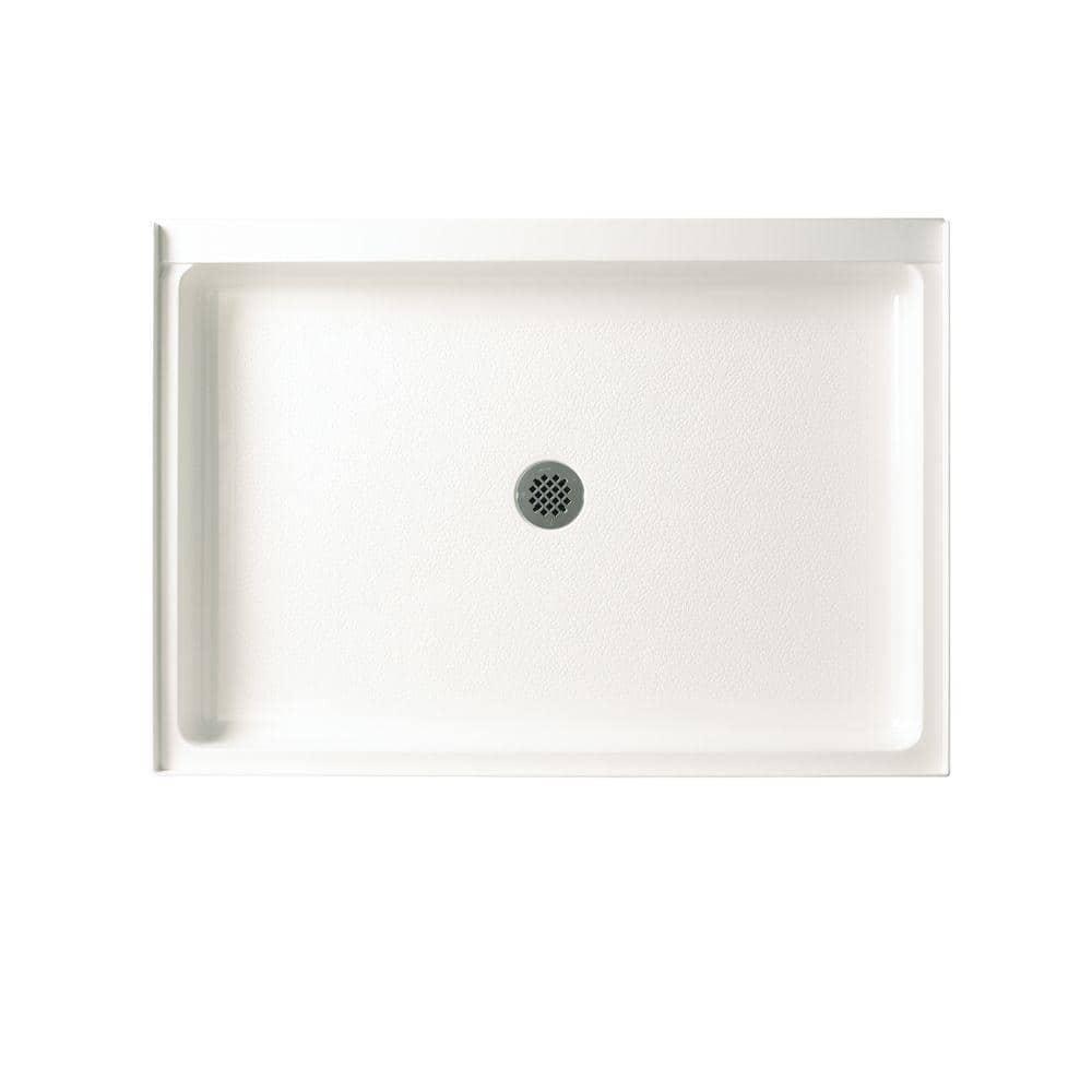 Swan Veritek 34 in x 54 in Single Threshold Center Drain Shower Pan in White