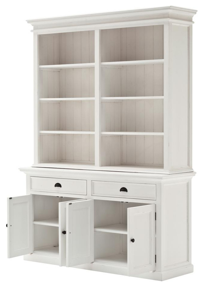 Classic White Hutch Bookcase With Versatile Storage  Belen Kox   Contemporary   Bookcases   by BisonOffice  Houzz