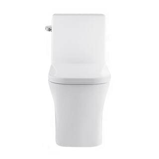 Swiss Madison Concorde 1-Piece 1.28 GPF Left Side Single Flush Handle Square Toilet in White with Seat Included SM-1T107