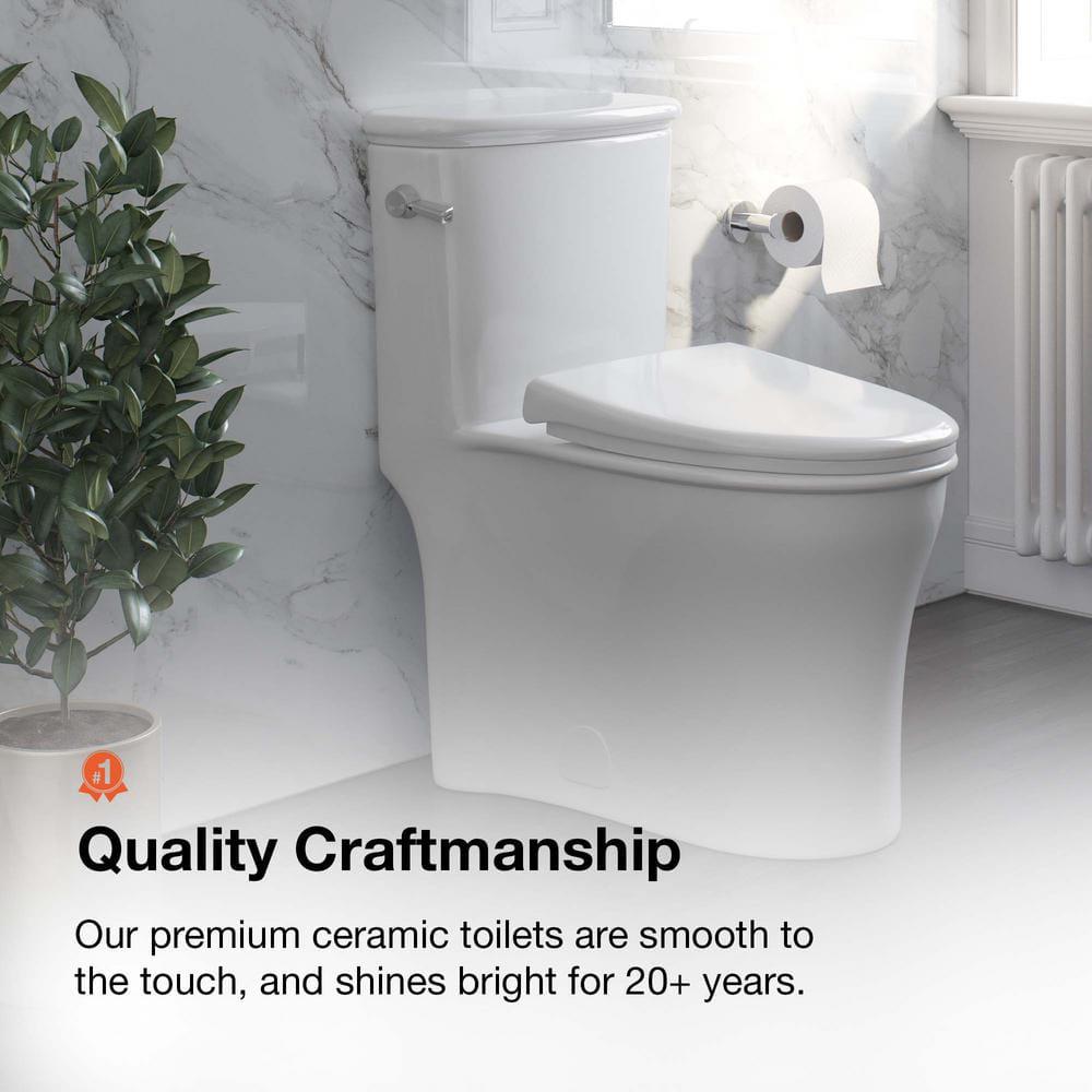 Glacier Bay Havenstone 1piece 1116 GPF Dual Flush Elongated Toilet in White Seat Included