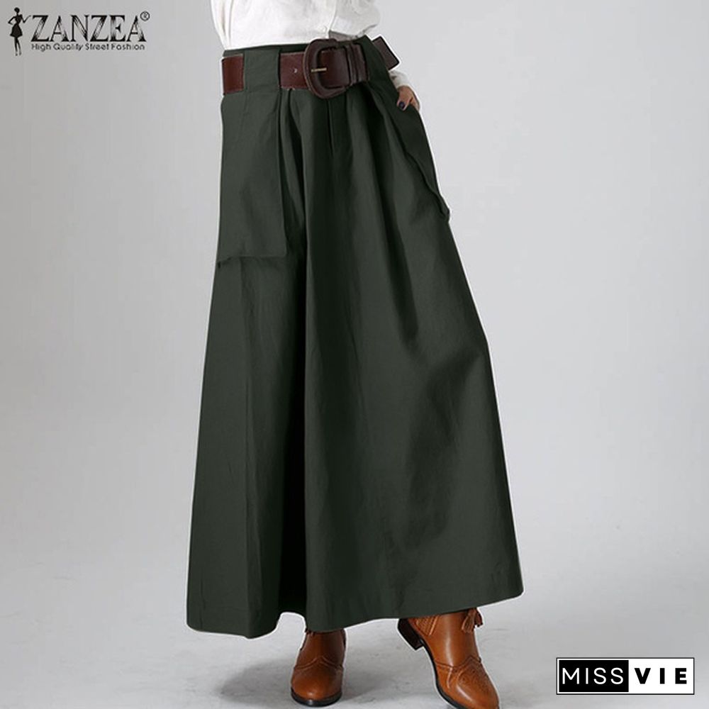 Fashion Women Maxi Long Skirts Summer Vintage Solid High Waist A-Line Party Skirt Female Dress