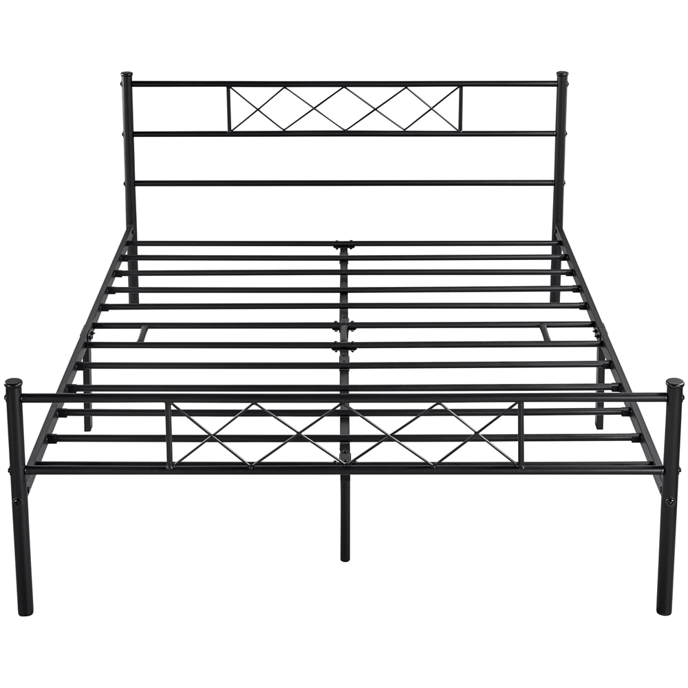 Easyfashion X-Design Metal Platform Queen Bed, Black