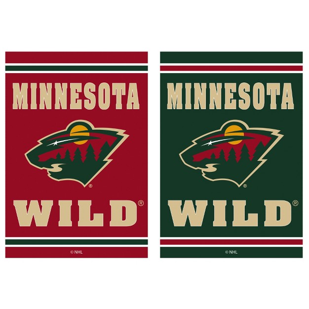 Embossed Suede Flag Gdn Size Minnesota Wild