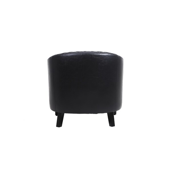 Modern Accent Barrel Chair Leisure Chair with Nailheads and Solid Wood Legs