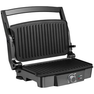 HOMCOM Panini Press Grill Stainless Steel Countertop SilverBlack Sandwich Maker with Non-Stick Double Plates Locking Lids 800-133