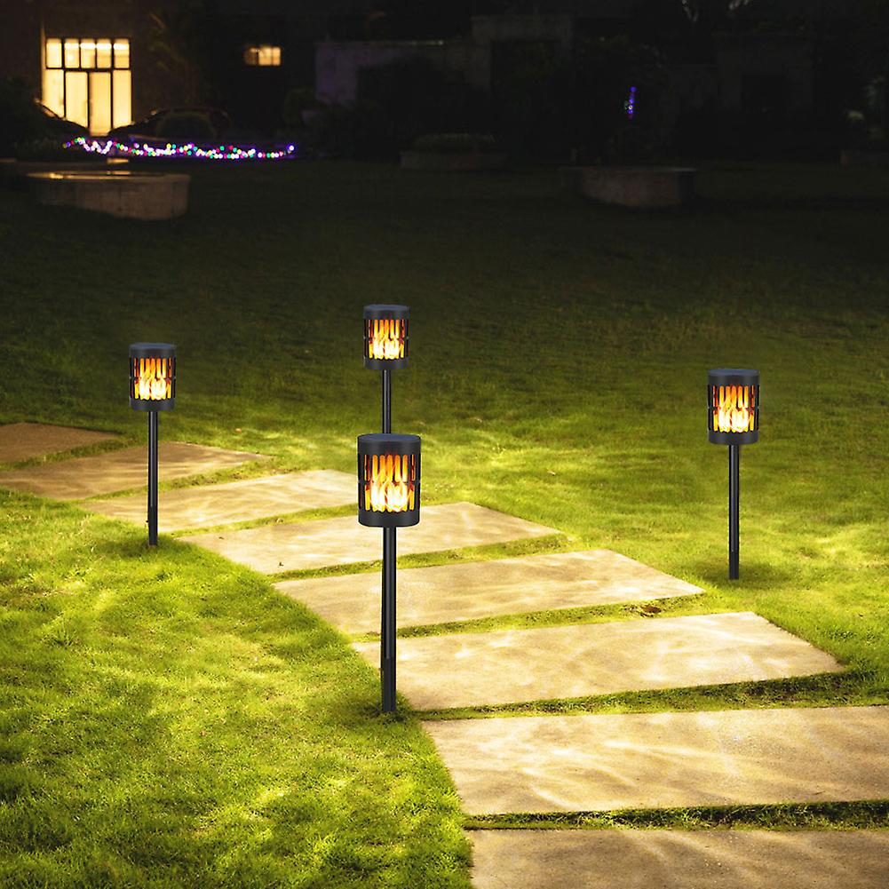 2pcs Outdoor Garden Flame Led Solar Light Waterproof Yard Hanging Lantern Lamp Decor