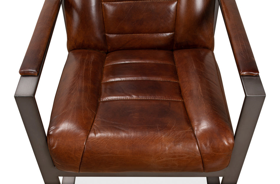 Stuttgart Leather Accent Chair Metal Frame   Contemporary   Armchairs And Accent Chairs   by Sideboards and Things  Houzz