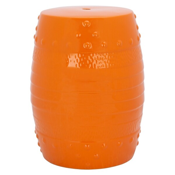 SAFAVIEH Frisco Indoor/ Outdoor Orange Ceramic Decorative Garden Stool